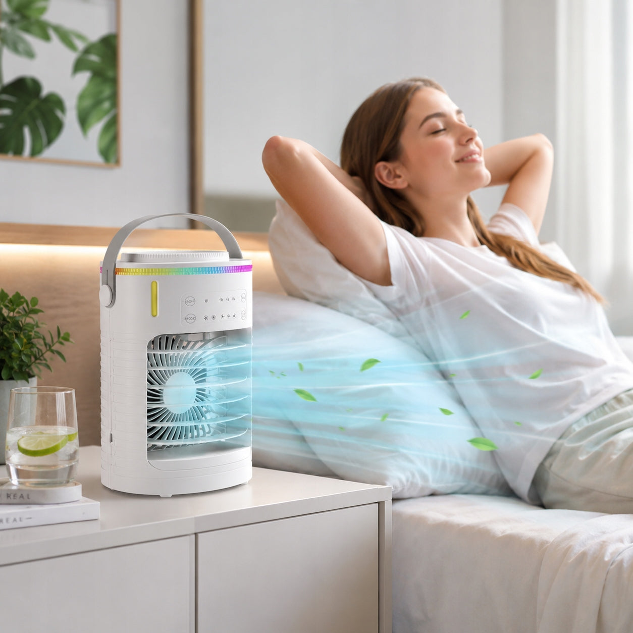 Portable Air Conditioner Fan 600ml USB Humidifier 3 Speed Quiet A Brand no brand