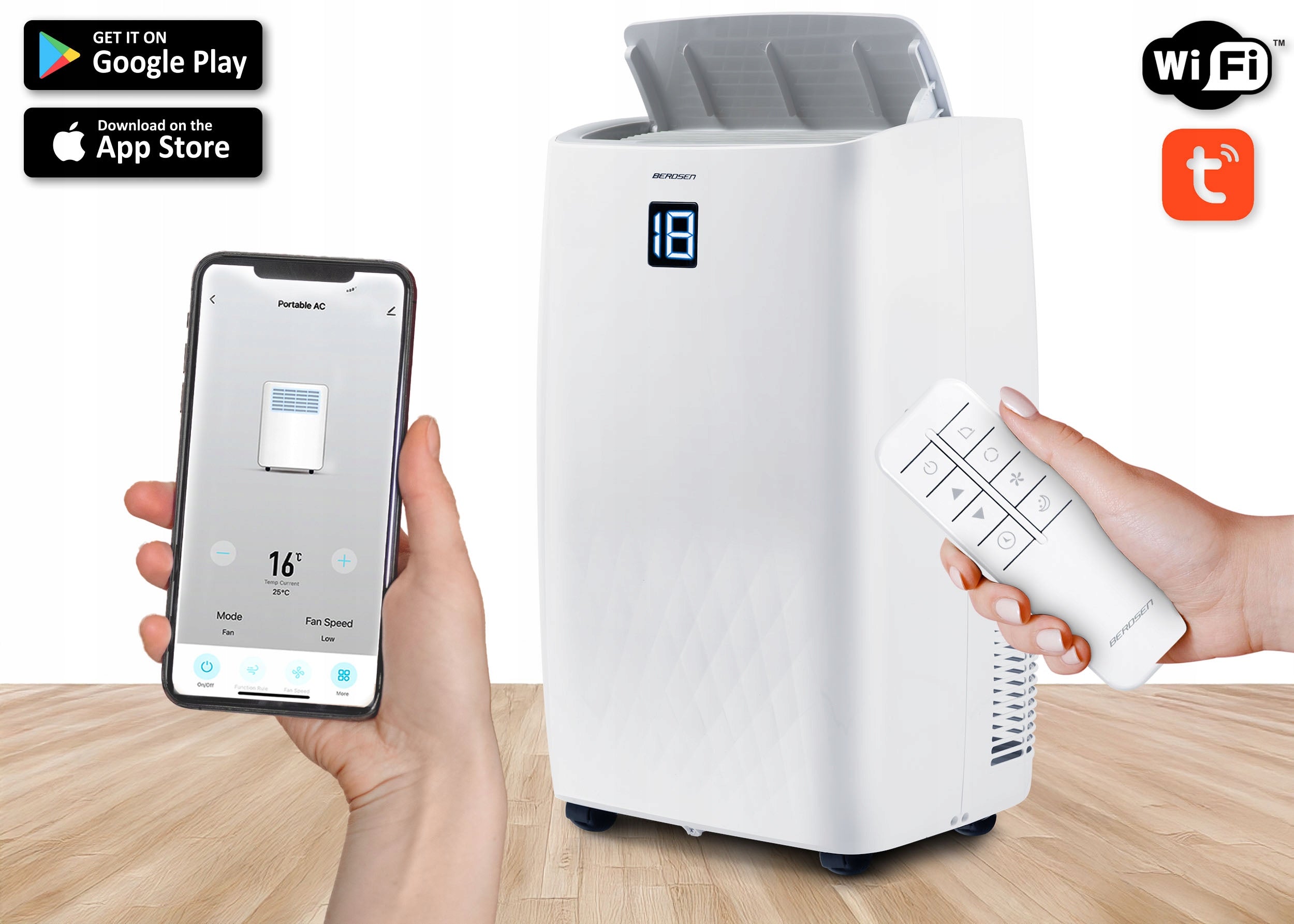 Portable Air Conditioner Quiet with Heating Function 4kW DEHUMIDIFIER 34l/24h WiFi Cooling power 4000 W