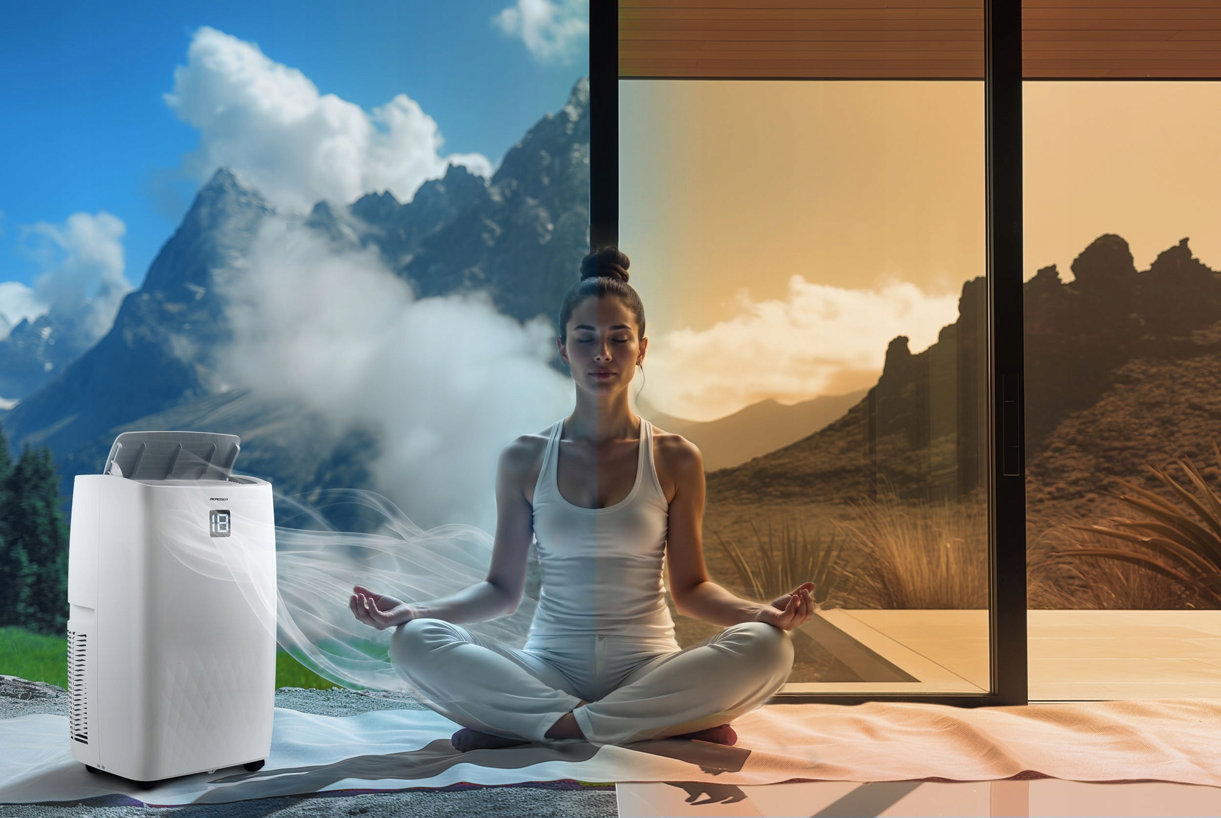 Portable Air Conditioner Quiet with Heating Function 4kW DEHUMIDIFIER 34l/24h WiFi Heating power 3000 W