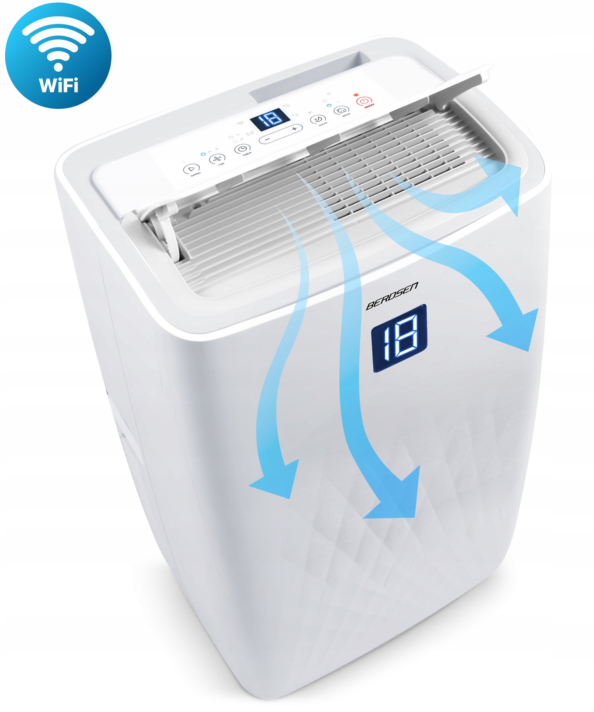 Portable Air Conditioner Quiet with Heating Function 4kW DEHUMIDIFIER 34l/24h WiFi Manufacturer code 358100