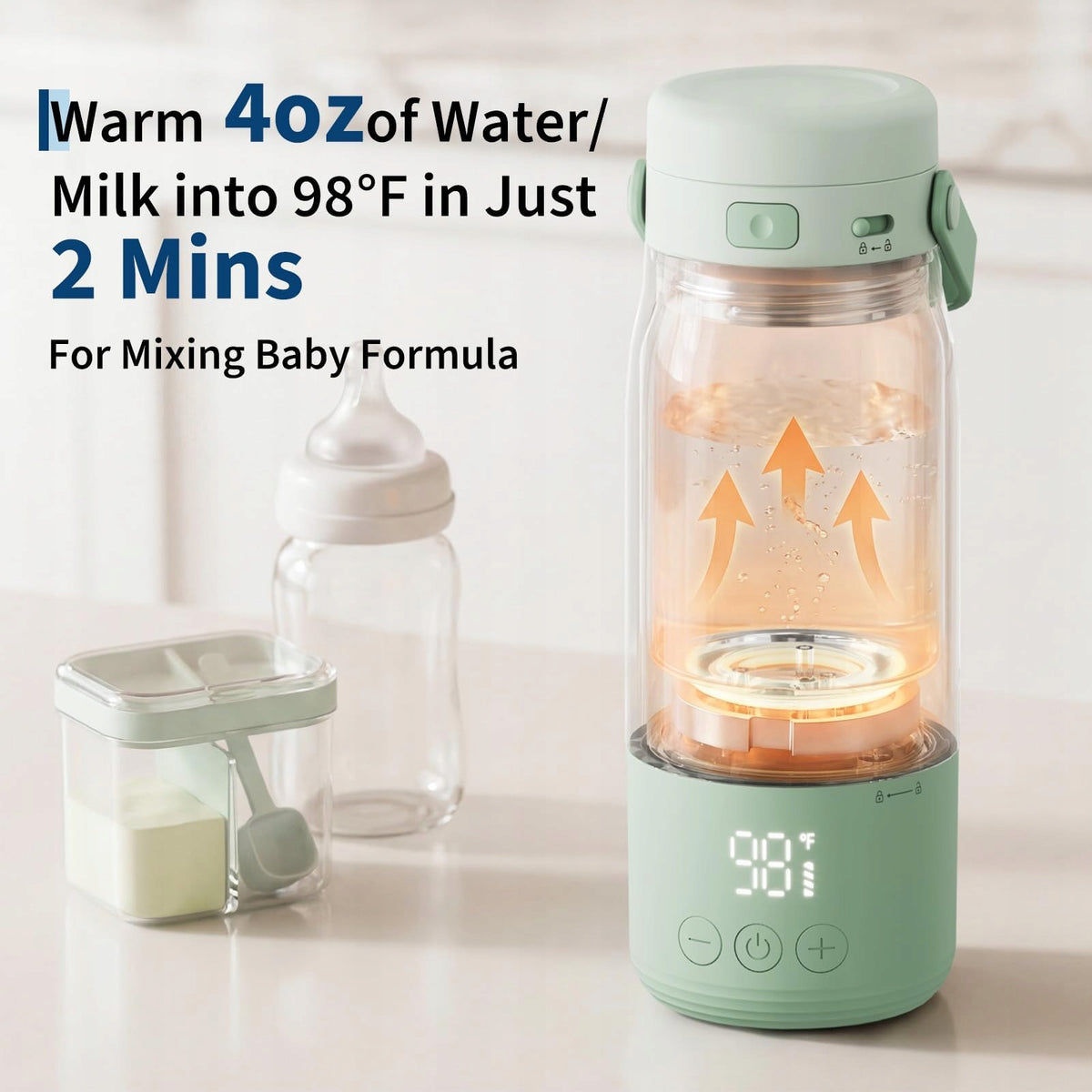Portable Baby Bottle Warmer 500ml Battery, USB-C, LED, 1C Control, IPX7 Packaging status original