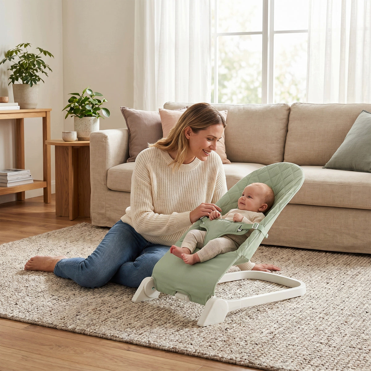Portable Baby Bouncer Seat, Adjustable Rocker with Natural Motion Manufacturer code JOLLYTOP