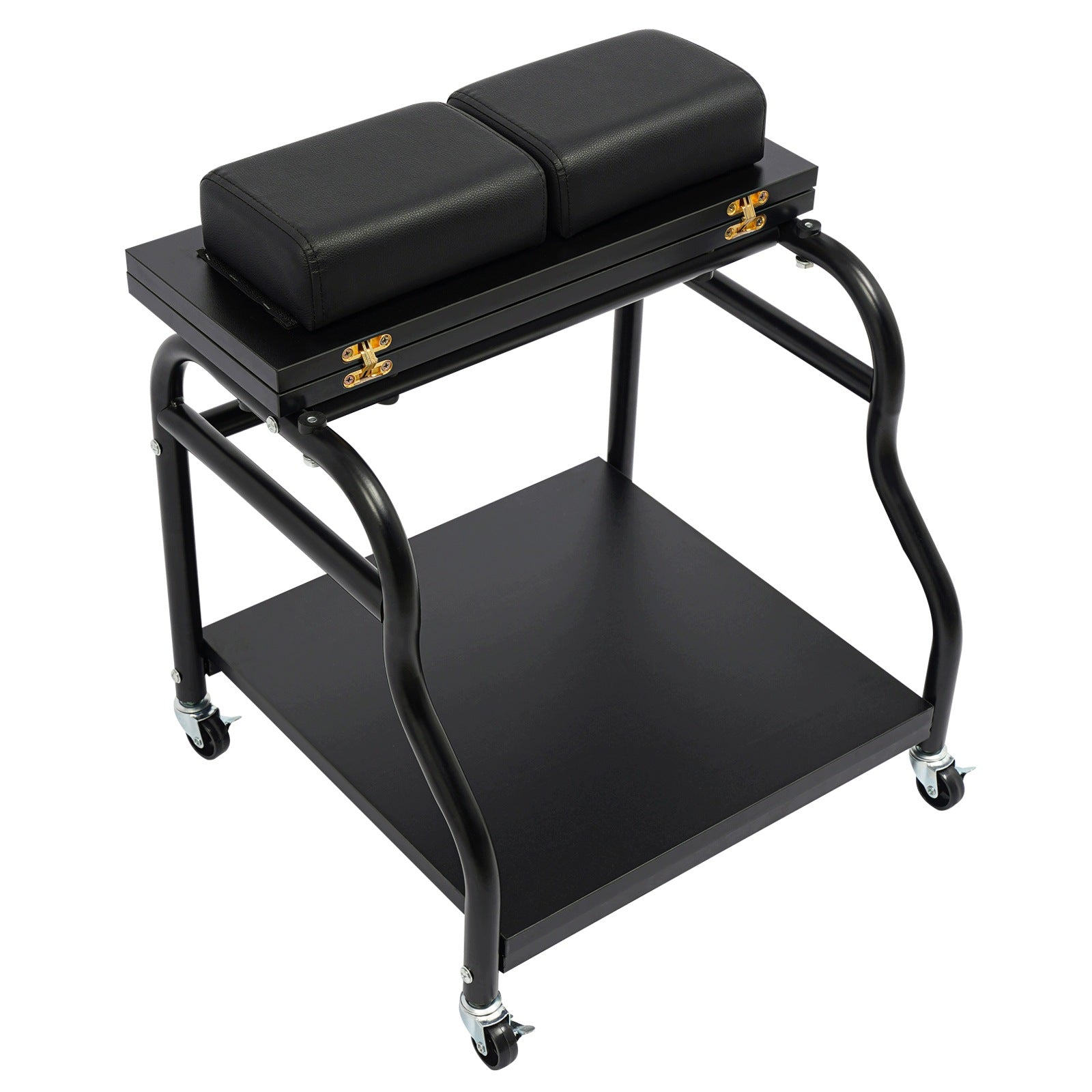 Portable Beauty Cart with Wheels, Foot Bath Cart, 2 Shelves, 40×40 cm