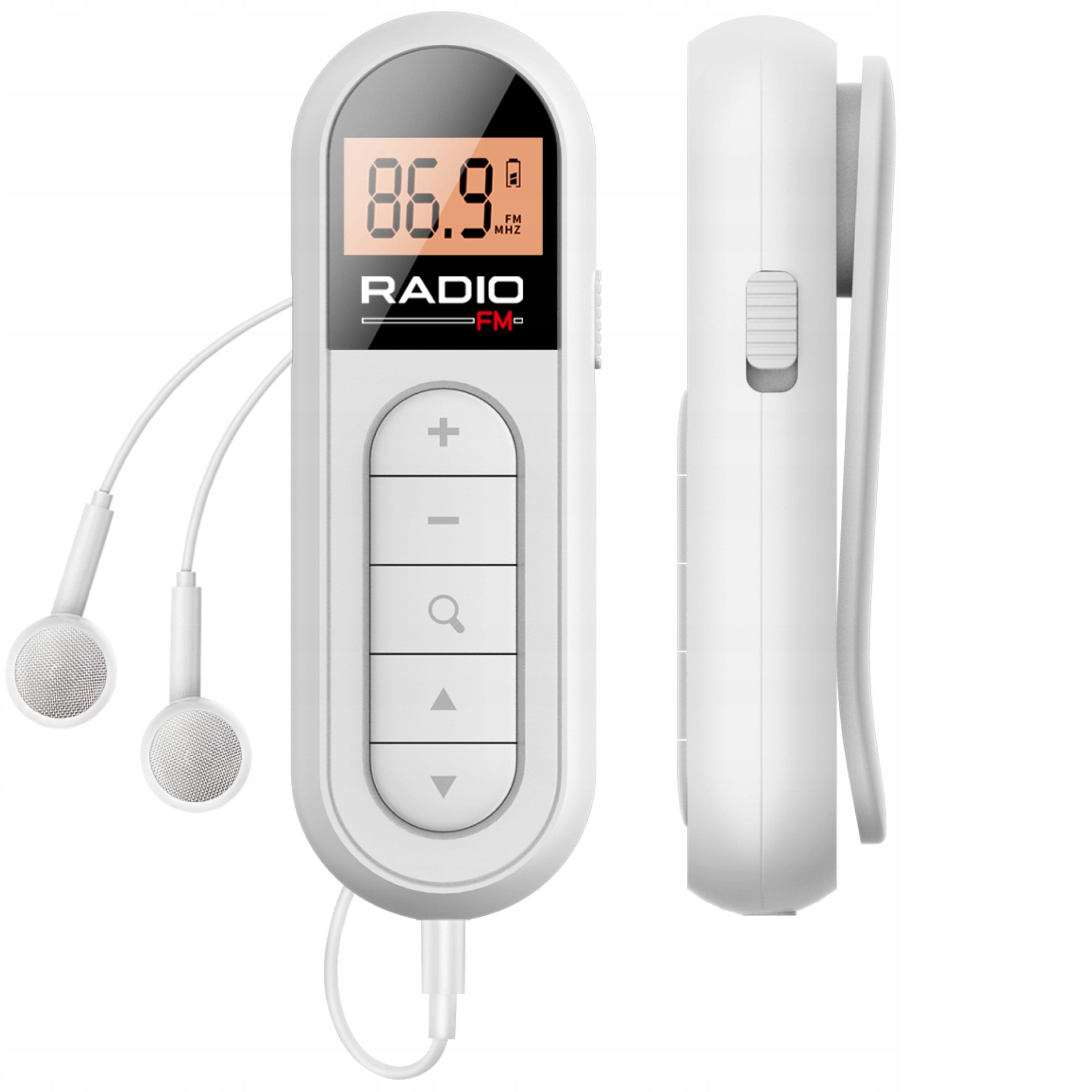 Portable Black FM Radio Mini Pocket with USB Rechargeable Headphones Manufacturer code Radio FM + słuchawki MI03