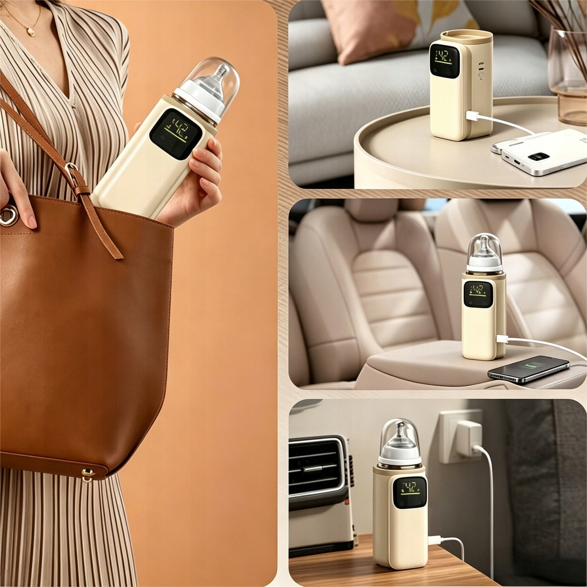 Portable Bottle Warmer 6000mAh Built-in Battery 6 Settings Medical device no