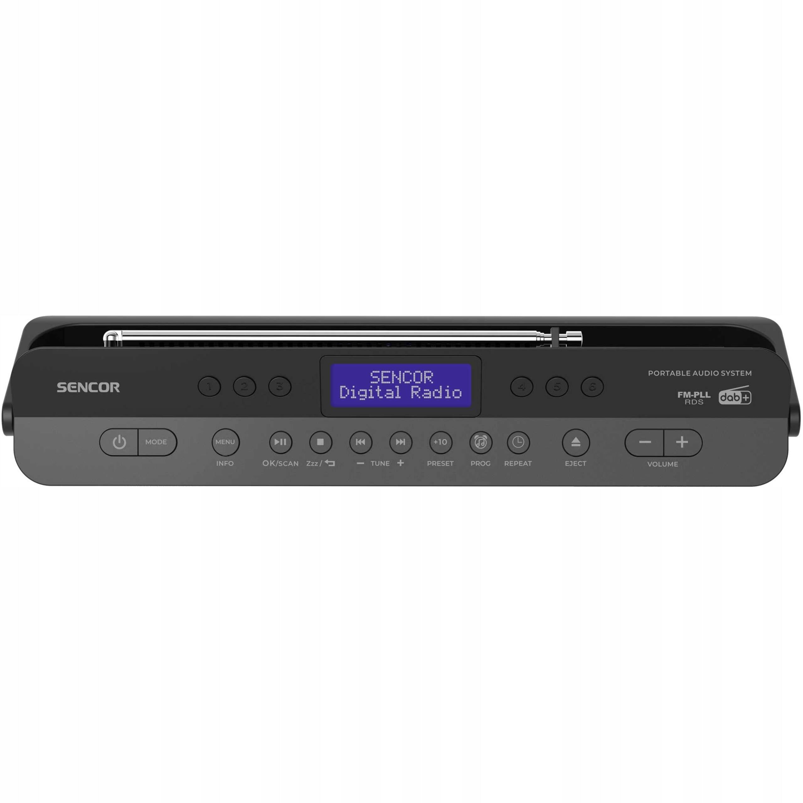 Portable DAB+ Radio Sencor SPT7500DB Bluetooth 5.3 USB CD 40 Stations Black Brand Sencor