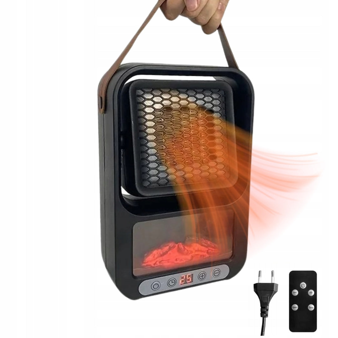 Portable Electric Heater with LED Fireplace| Remote Control Included