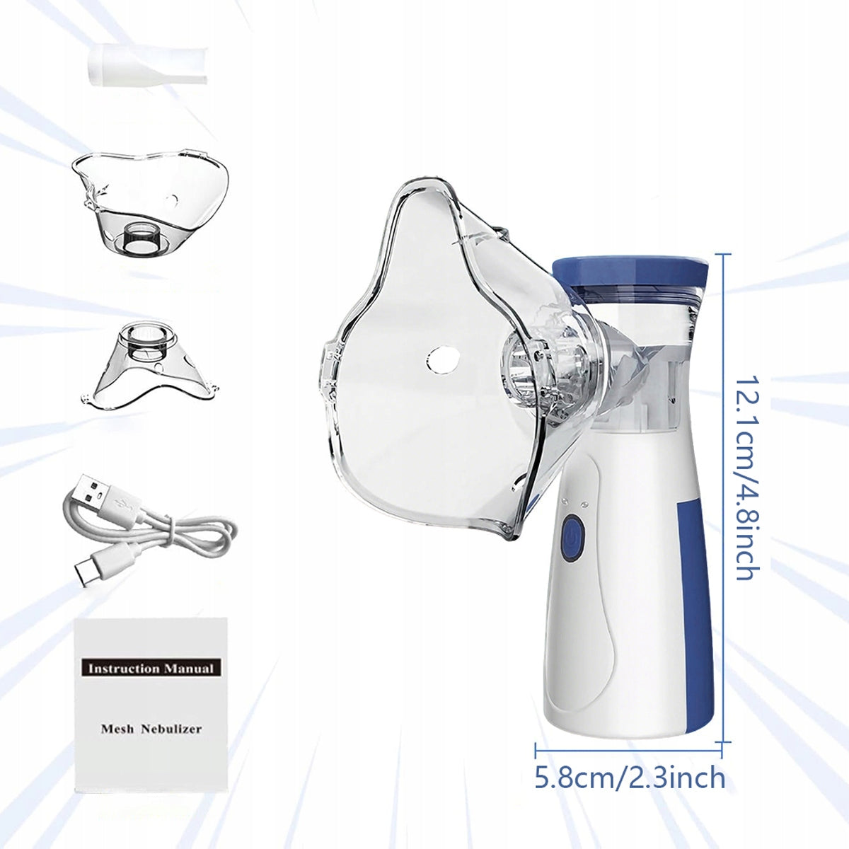 Portable Handheld Steam Inhaler for Kids and Adults USB-C Medical device no