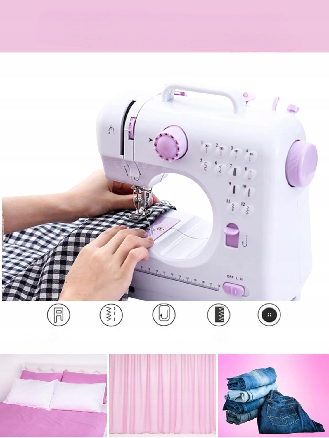 Portable Magic Select Sewing Machine 12 Stitches 2 Speeds Foot Pedal Brand no brand