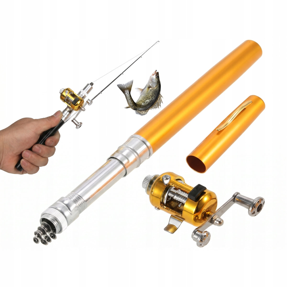 Portable Mini Fishing Rod,Folding Telescopic Fishing Rod Lightweight,Folding Design Model 4048715785245