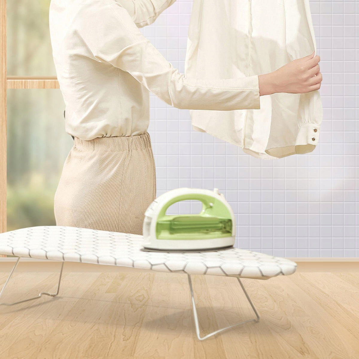 Portable Mini Ironing Board Small Iron Board Metal Base for Laundry Room