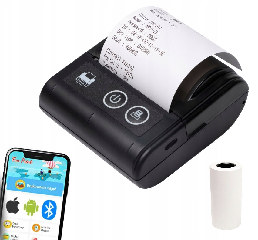 Portable Mini Thermal Receipt Printer USB BT Connection Wireless Printer