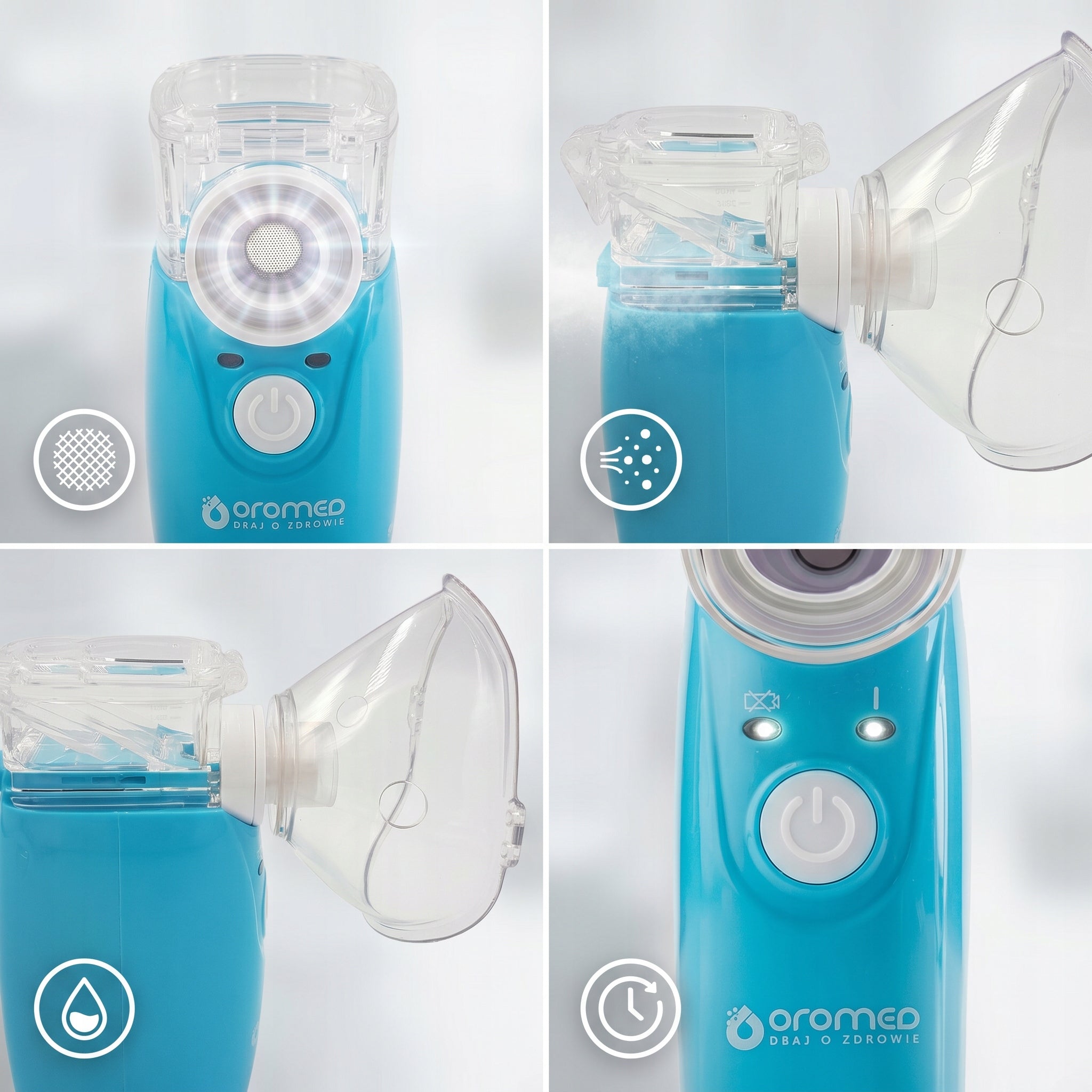 Portable Nebulizer Inhaler MESH Ultrasonic Kids + Power Supply Quiet Packaging status original