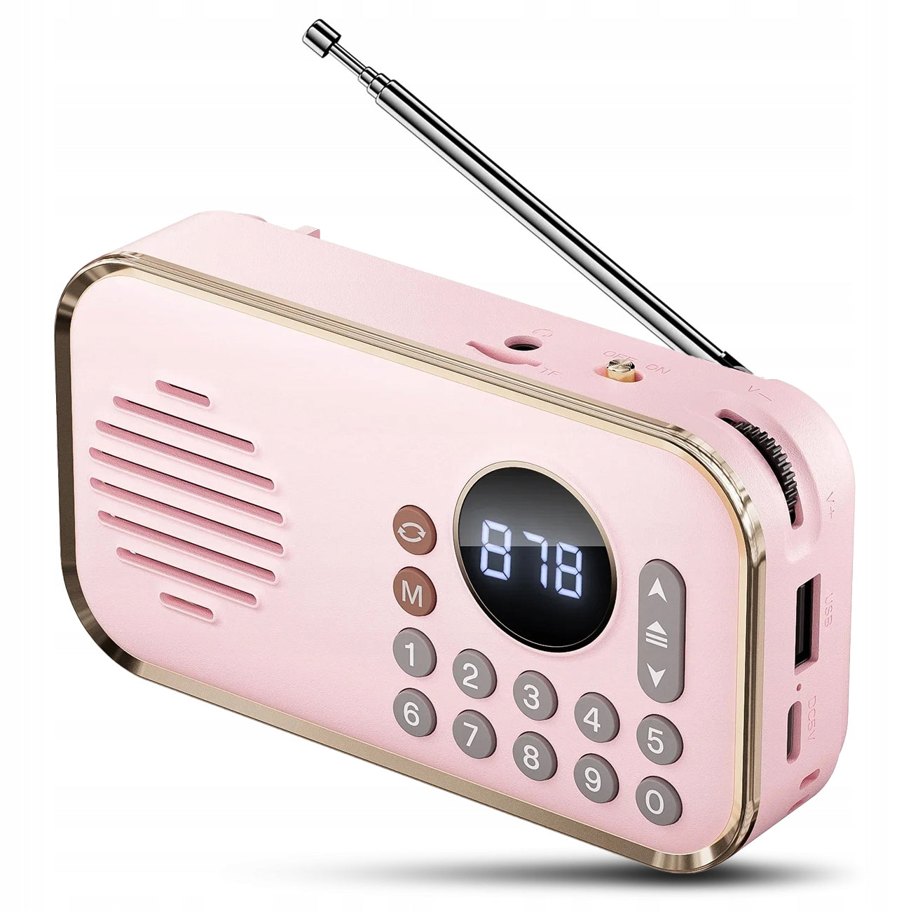 Portable Pink Bluetooth Speaker for Girl with FM Radio Packaging status original