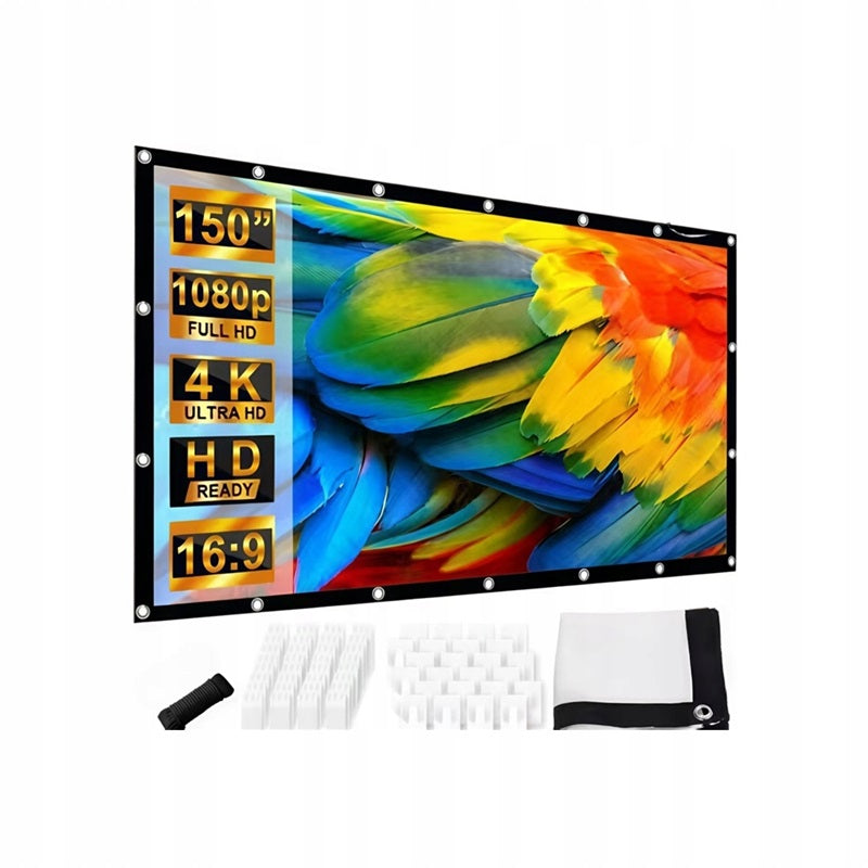 Portable Projection Screen 150'' 16:9 330x187cm easy installation Packaging status original