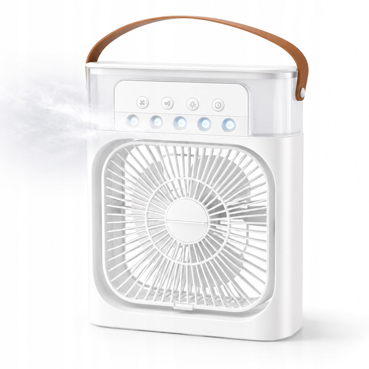 Portable Quiet Fan Humidifier Air Conditioner 3in1 USB for Water - White