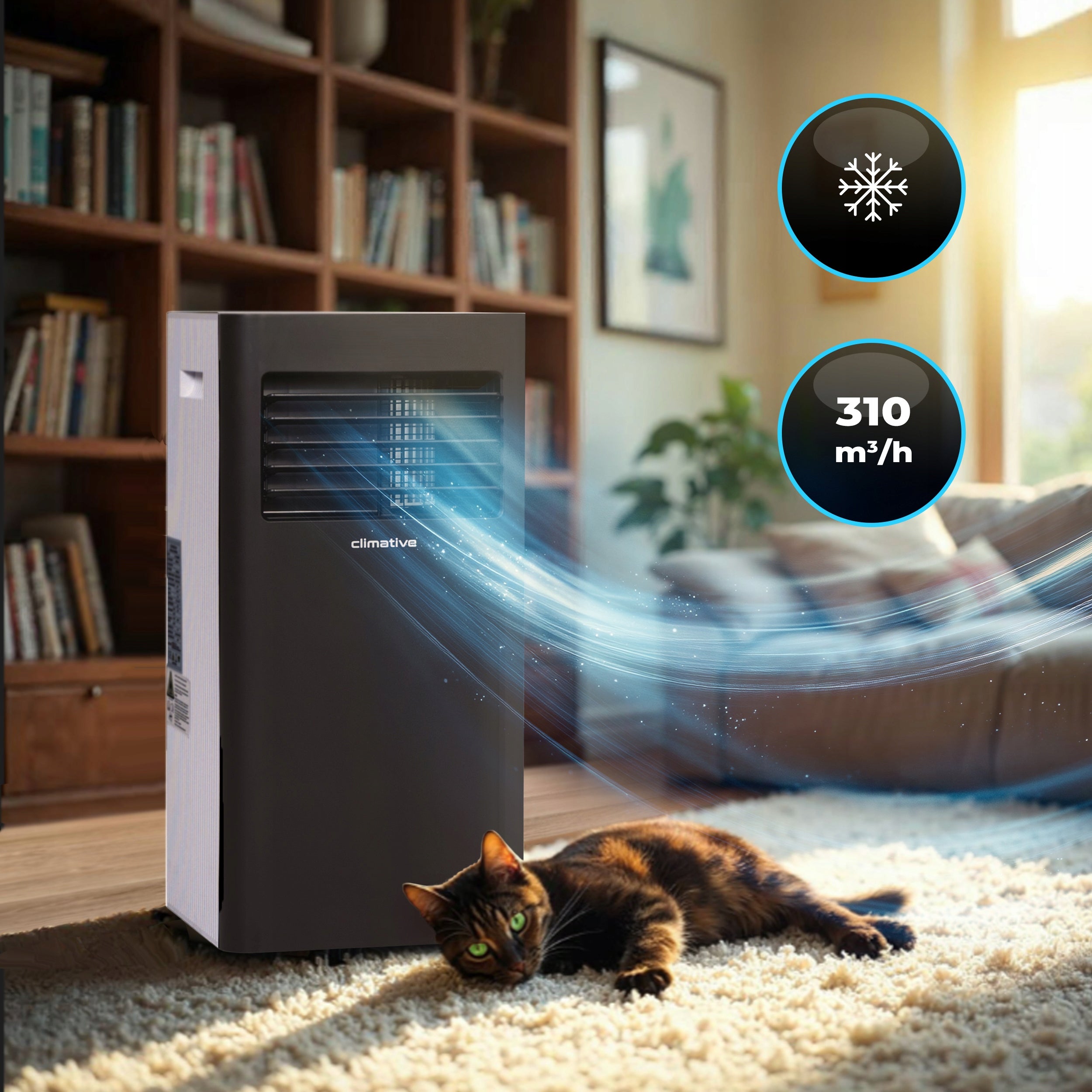 Portable Room Air Conditioner DUO 3kW WiFi 30m2 Quiet Dehumidifier Seal Power 2930 W