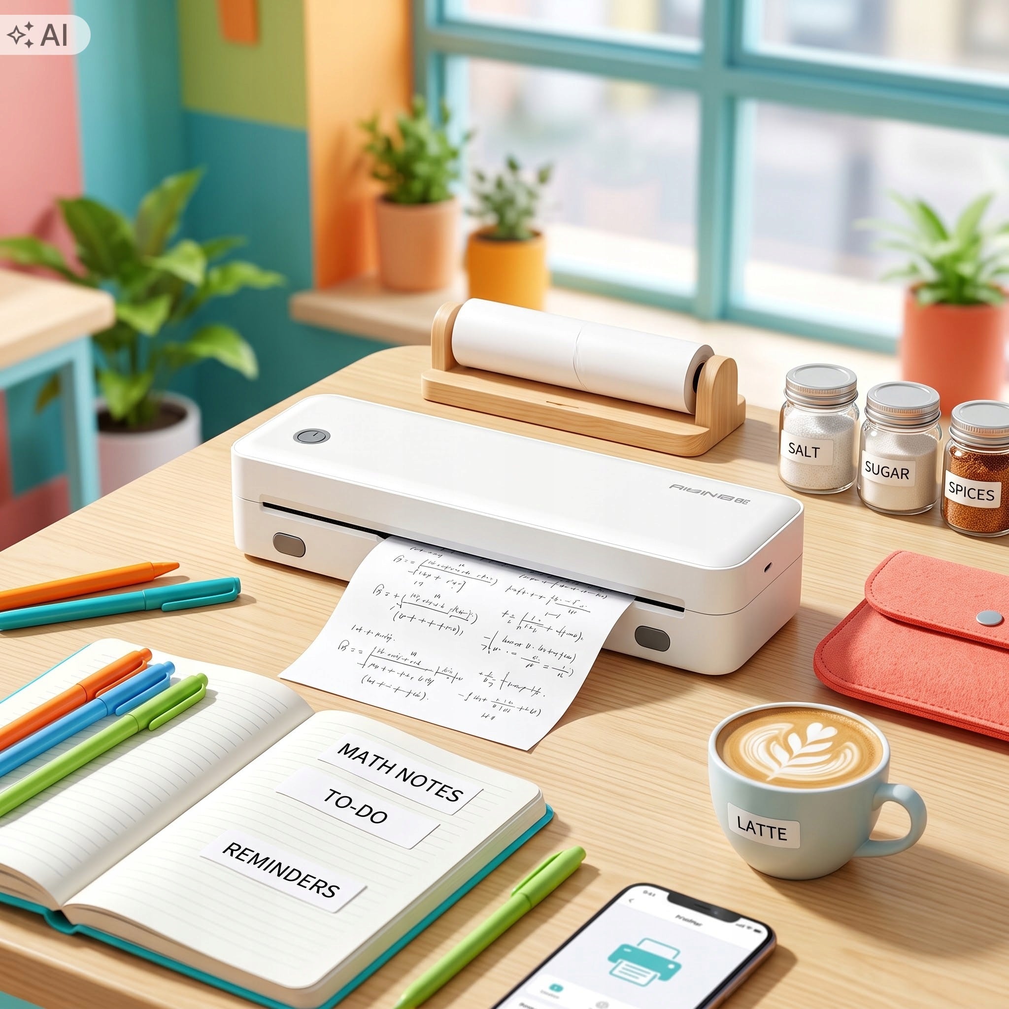 Portable Thermal Printer – No Inks, Bluetooth, USB, for Learning and Office Packaging status original