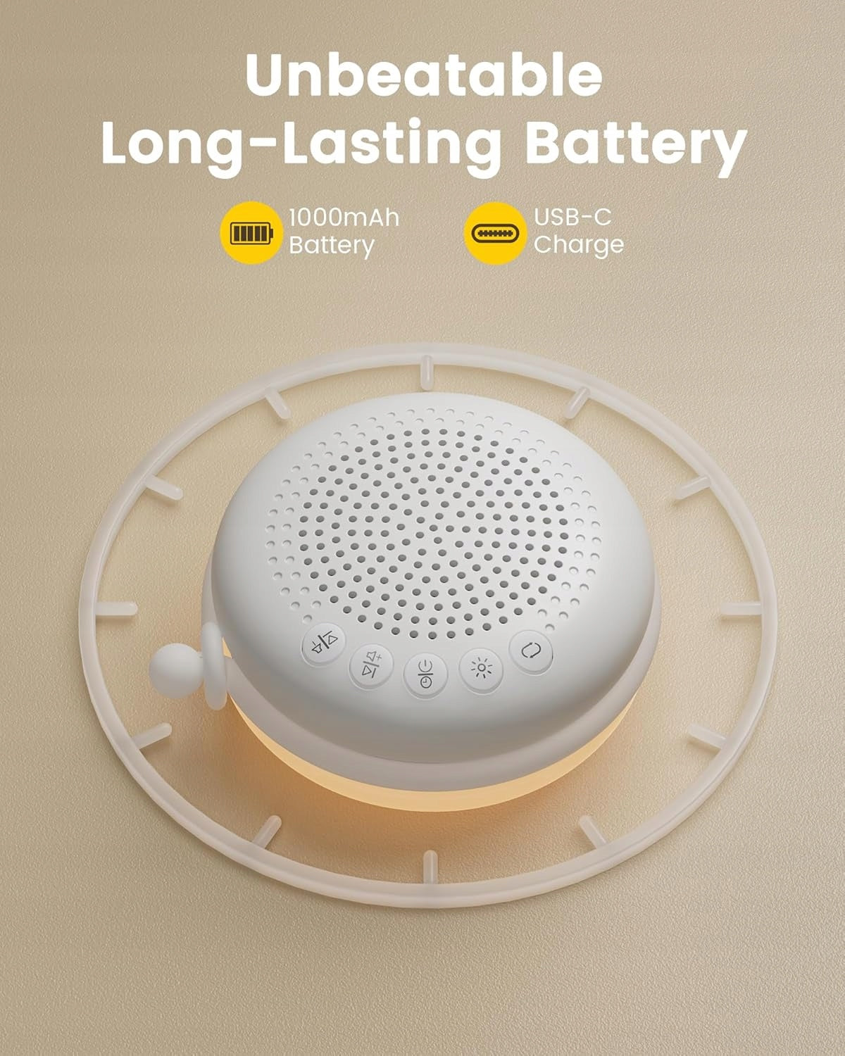 Portable White Noise Generator LED with Timer 32 Sounds Medical device no