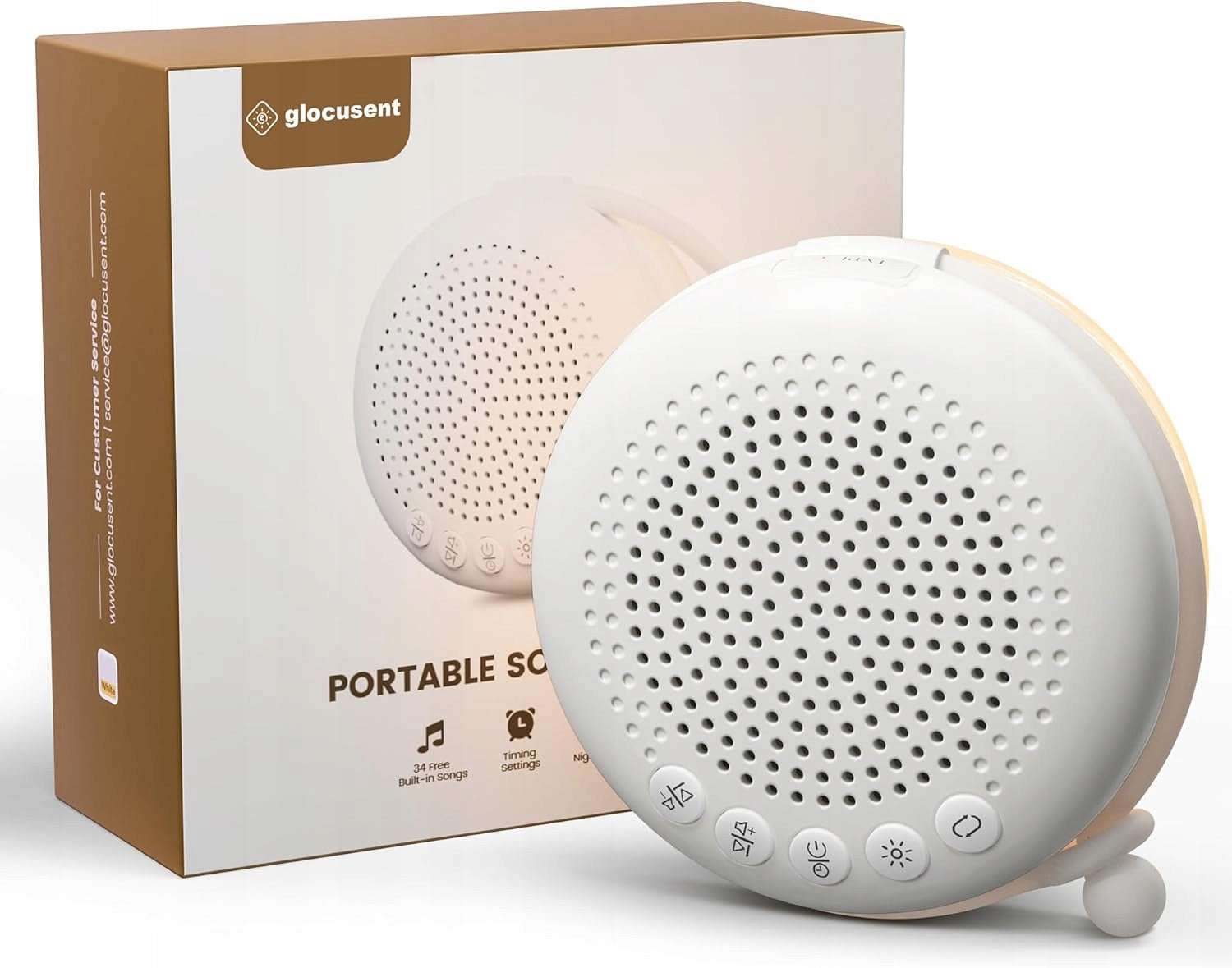 Portable White Noise Generator LED with Timer 32 Sounds Packaging status original