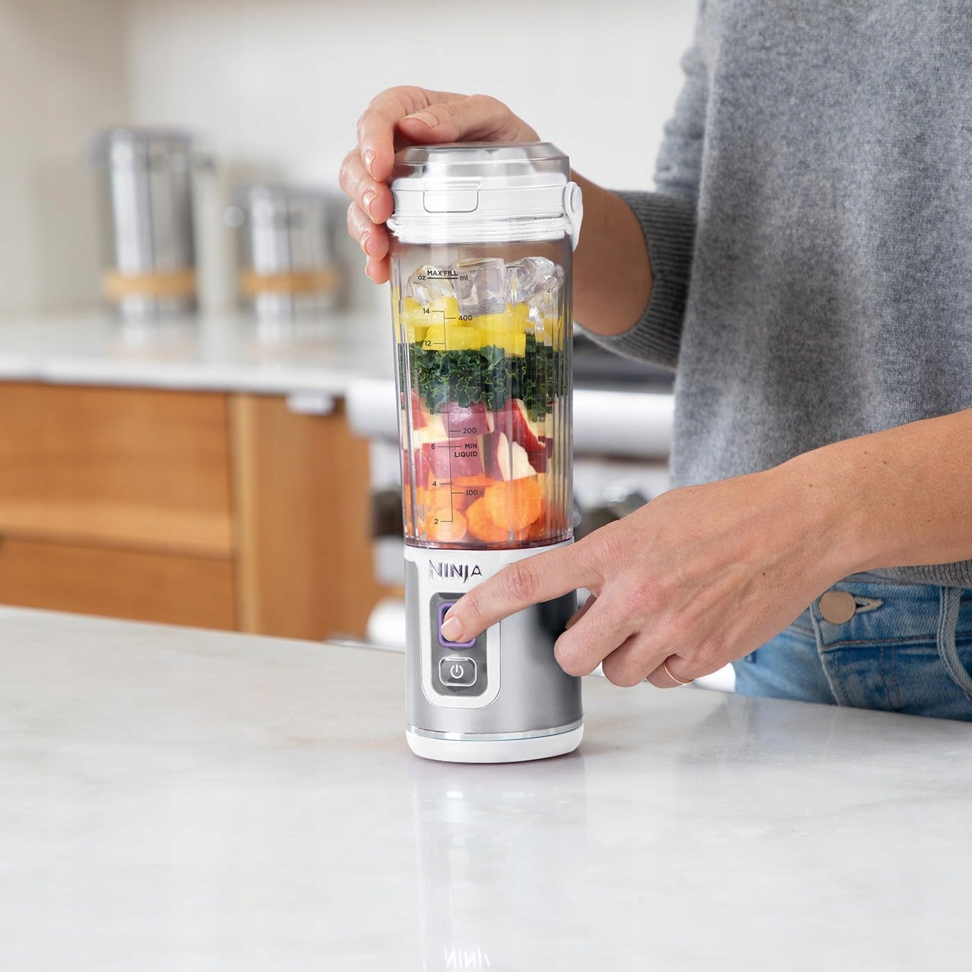 Portable Wireless Blender Ninja Blast BC151EUWH white smoothie Power rating 14.4 W