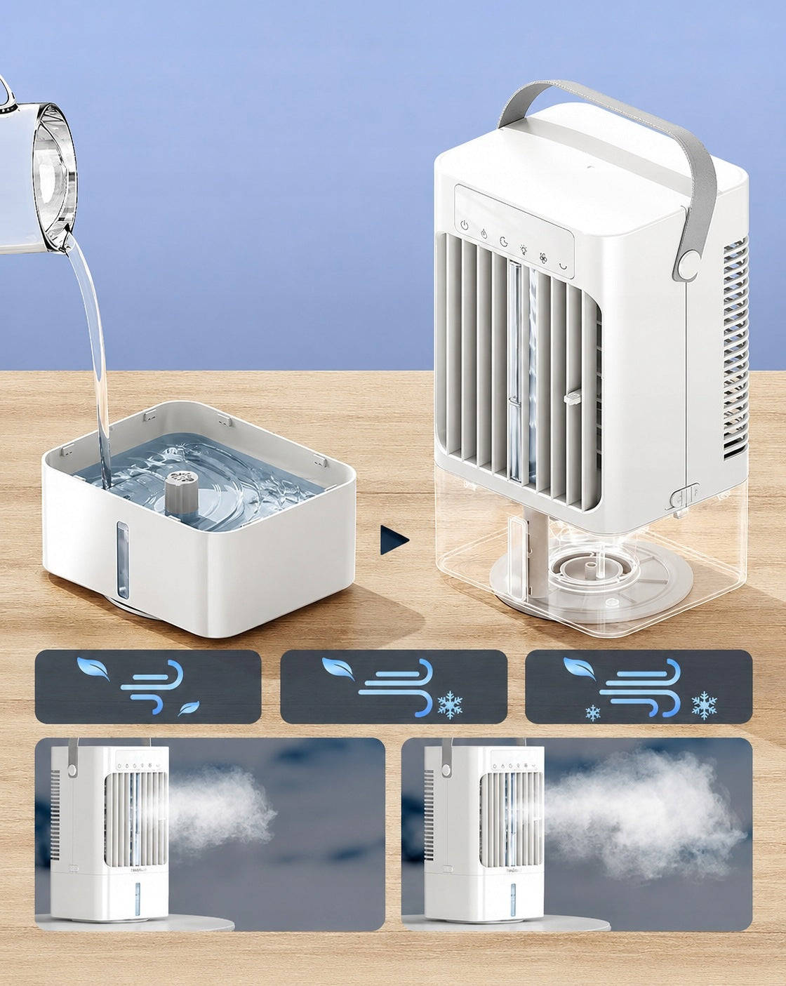 Portable air conditioner 4in1 900ml USB-C LED timer 10W Manufacturer code 5907121347838