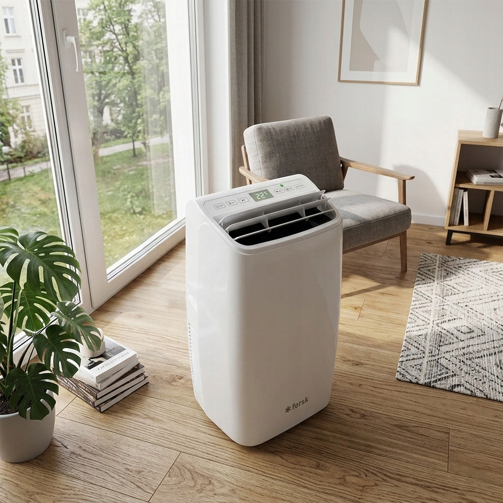 Portable air conditioner 5in1 FERSK VIND 2, 40m2, dehumidifies, heating 3,52kW, HEPA Energy class - cooling A