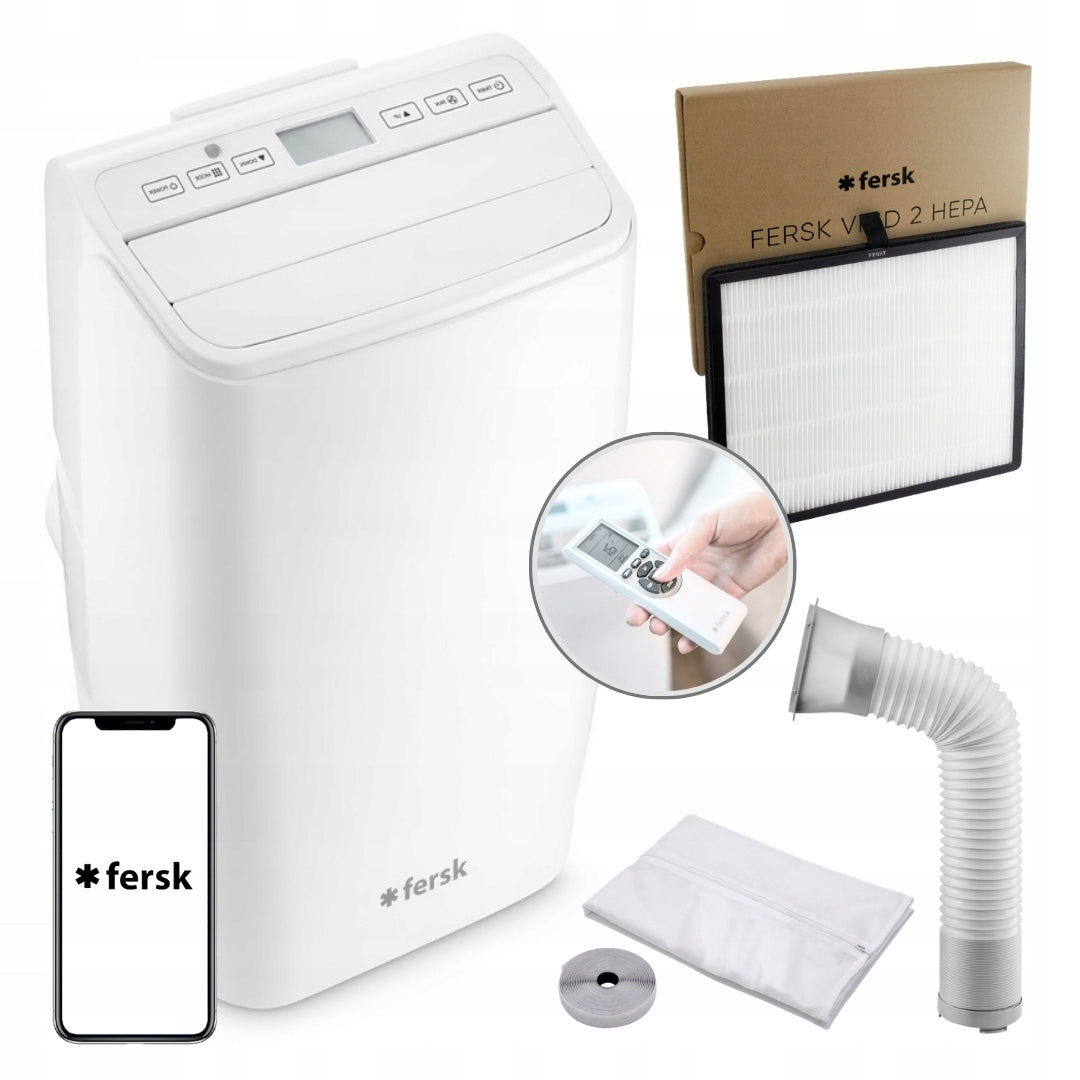 Portable air conditioner 5in1 FERSK VIND 2, 40m2, dehumidifies, heating 3,52kW, HEPA