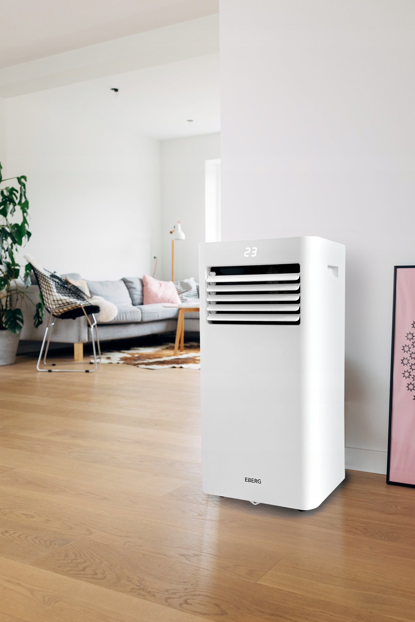 Portable air conditioner EBERG RIO 3kW 2xLED 3in1 WiFi remote control quiet efficient Dominant color white
