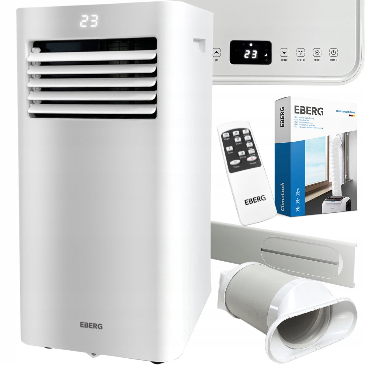 Portable air conditioner EBERG RIO 3kW 2xLED 3in1 WiFi remote control quiet efficient Type air conditioner