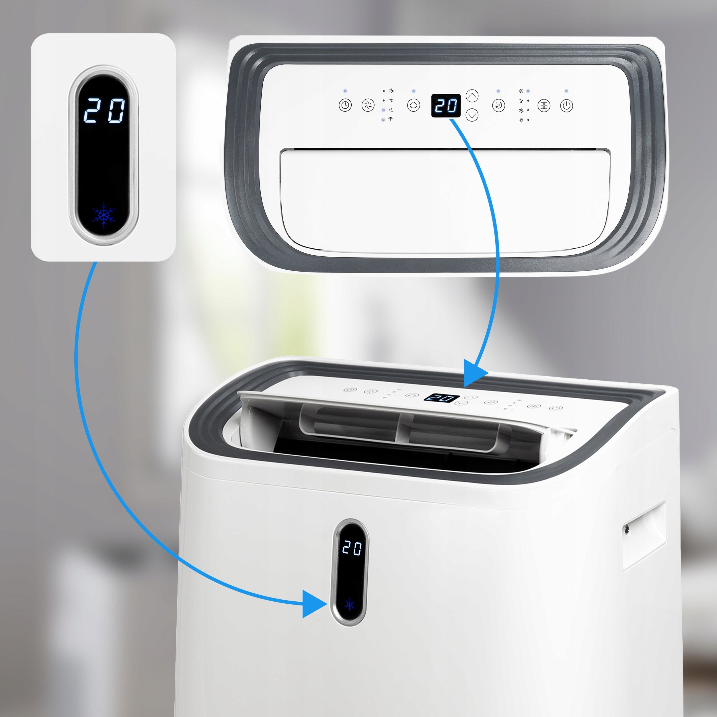 Portable air conditioner EBERG VIGO 4,7kW 4in1 WiFi Dehumidifier + Heating function Manufacturer code VIGO V47E1