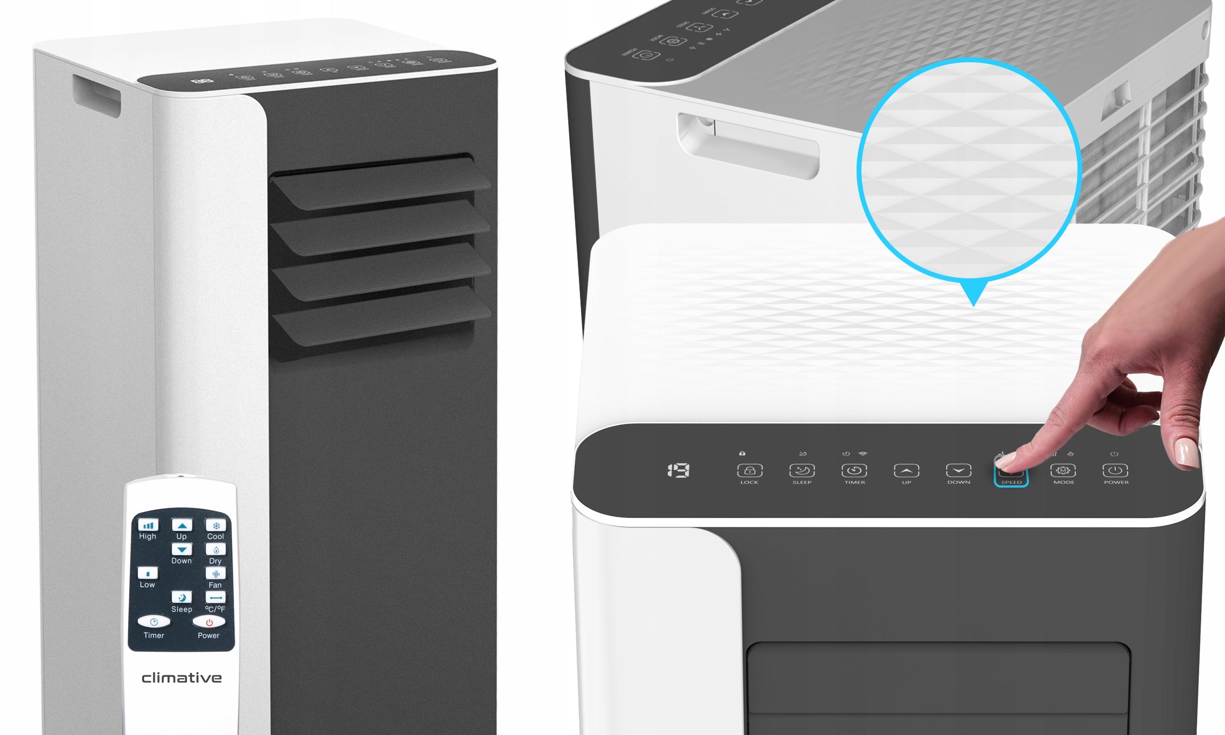 Portable air conditioner MINI 2,6 kW small quiet WiFi 26 m2 dehumidifier gasket Packaging status original