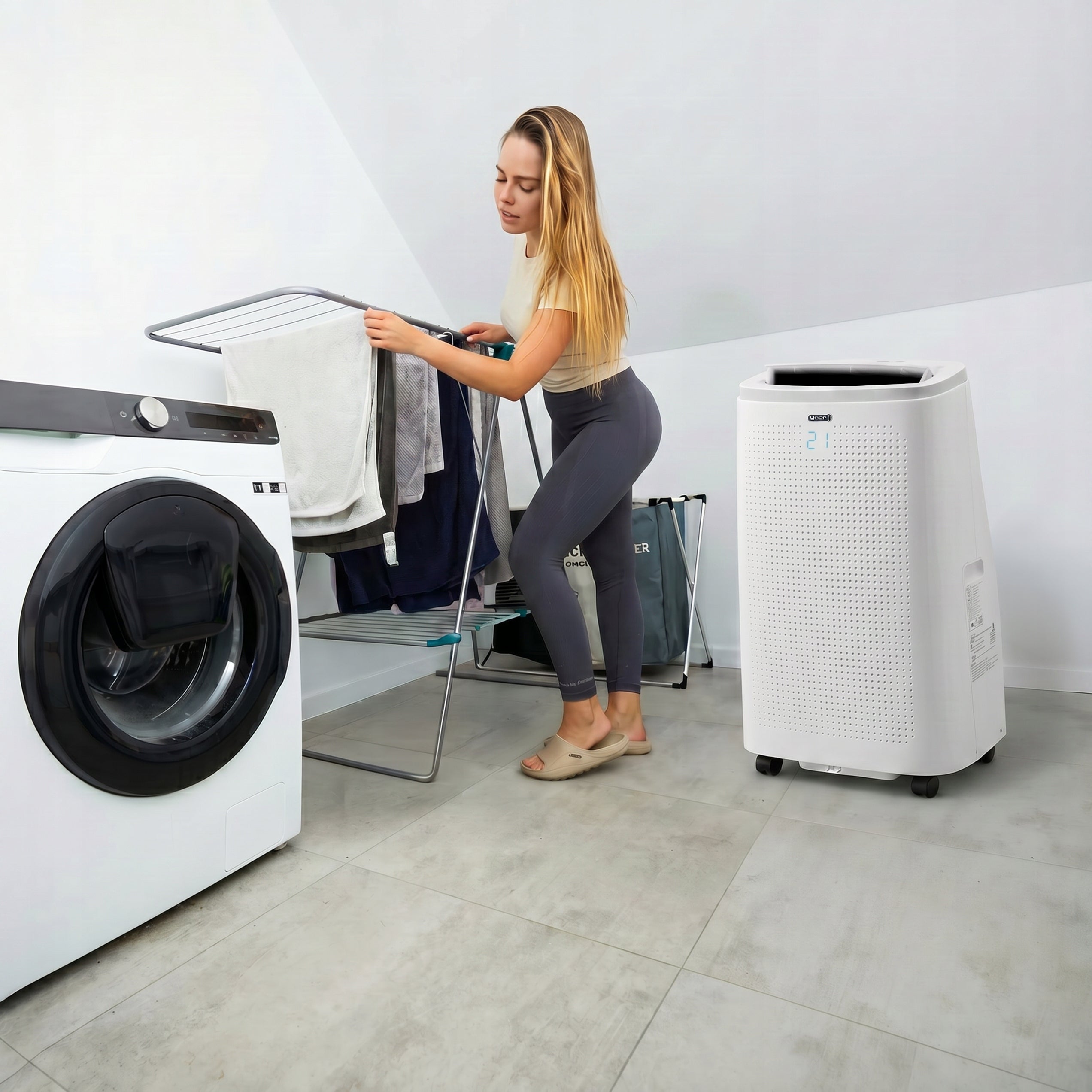 Portable air conditioner Yoer Quiet 4,7kW 75m2 WiFi Dehumidifier 80L Heating function Power 4700 W