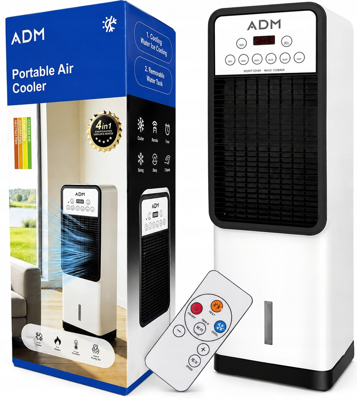 Portable air conditioner and heater 2in1 Cool&Heat SR-006-7002 remote control 1800 W