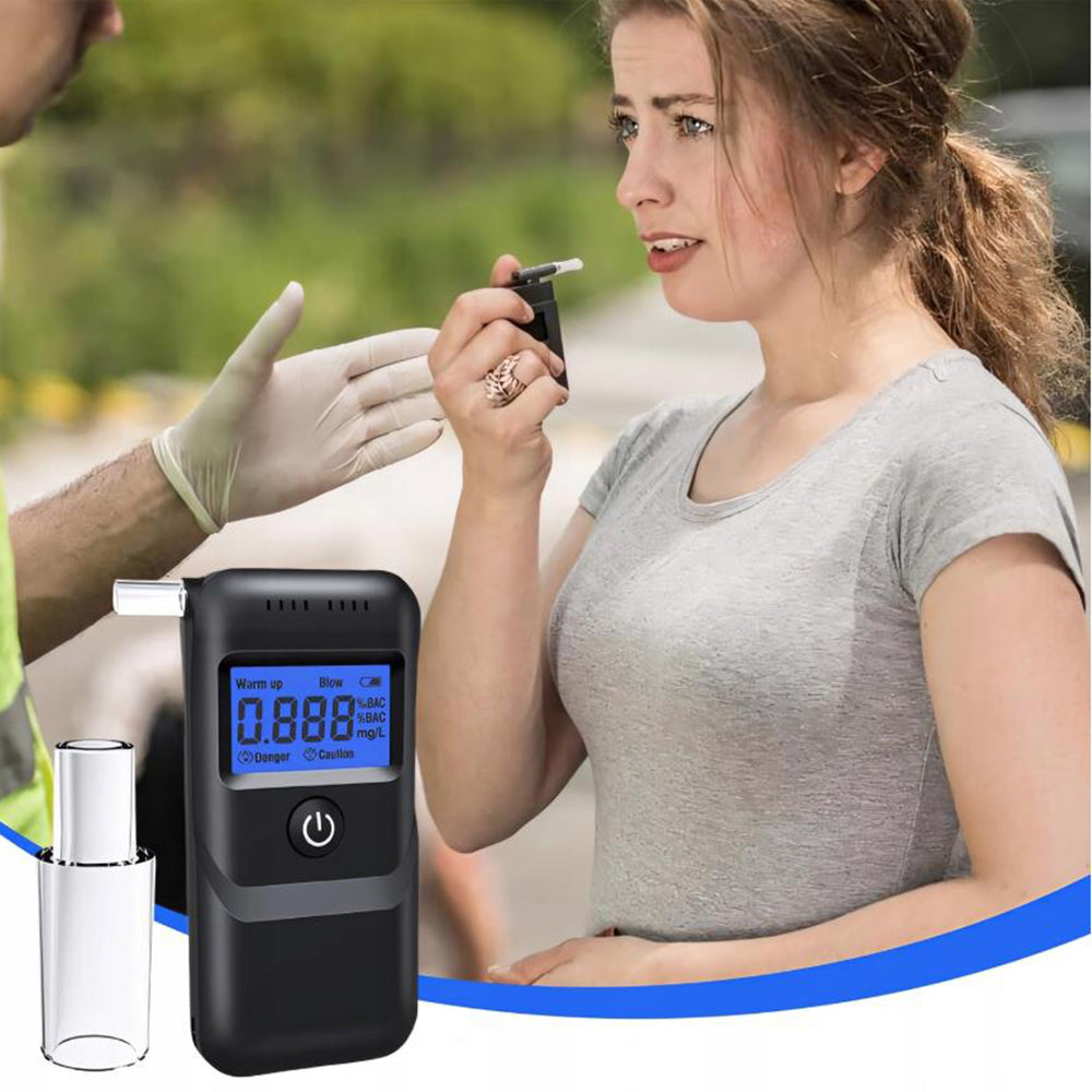 Portable alcohol tester with accurate LCD display, five mouthpieces Brand Ondra