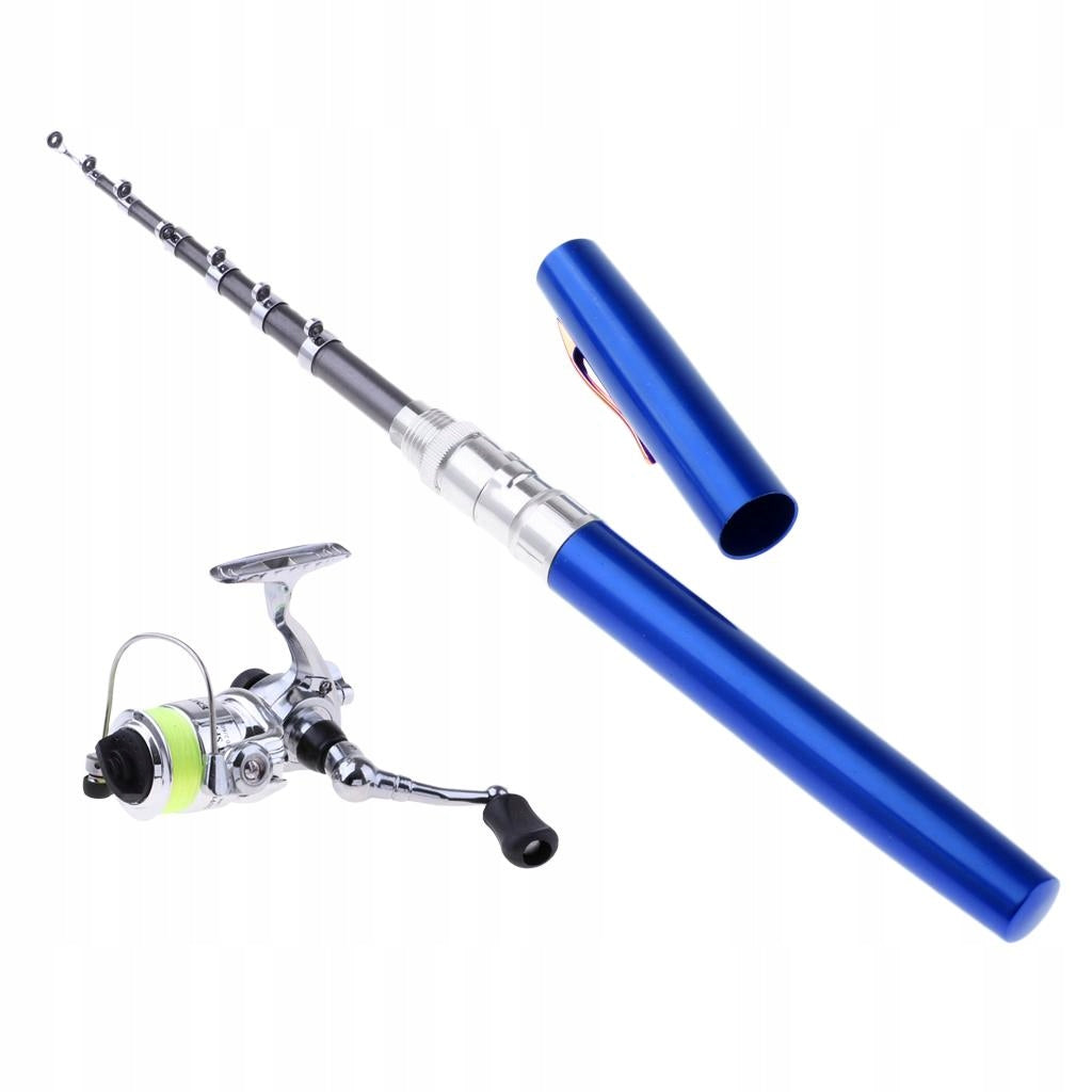 Portable and Pen Mini Fishing Rod - Blue
