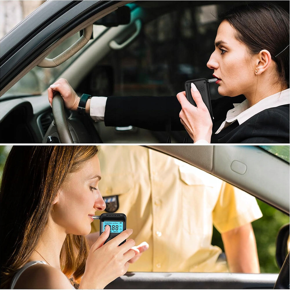 Portable breathalyzer High precision alcohol tester + Ten mouthpieces Model DE7500PRO