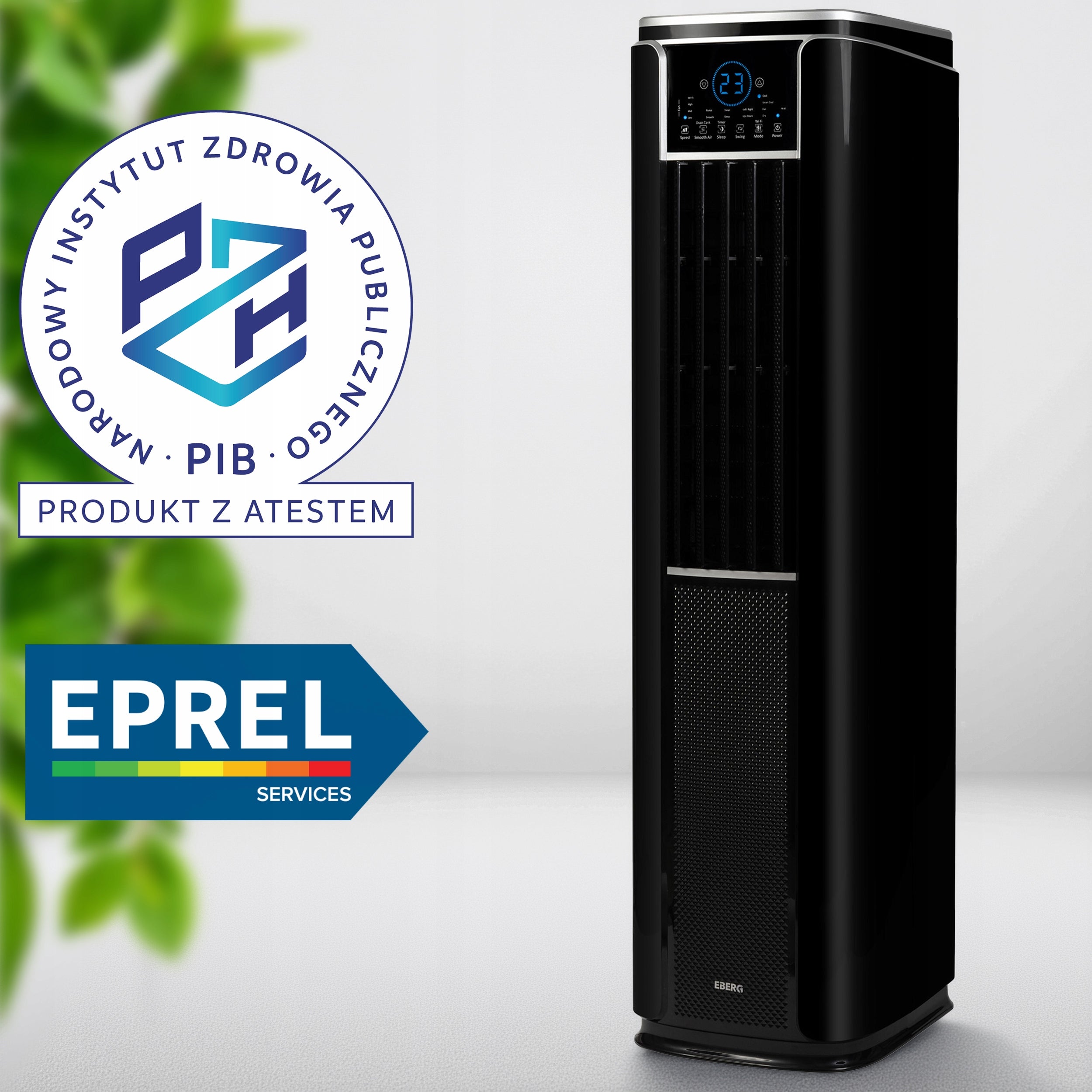 Portable column air conditioner EBERG ACROS 4,7kW 4in1 WiFi heating function Packaging status original