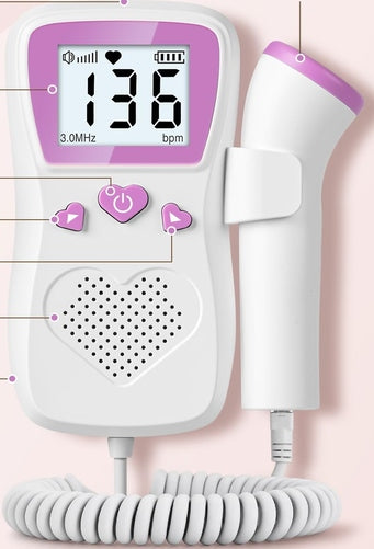 Portable fetal heart rate detector doppler + gel pink Medical device no