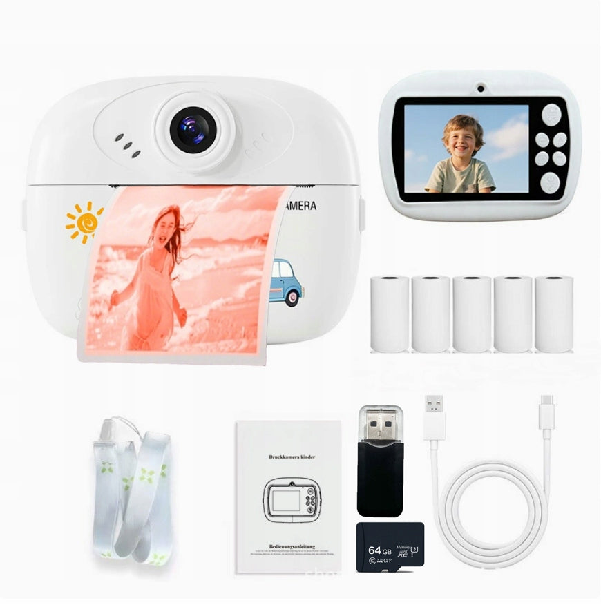 Portable instant camera for kids color photos64GB Game