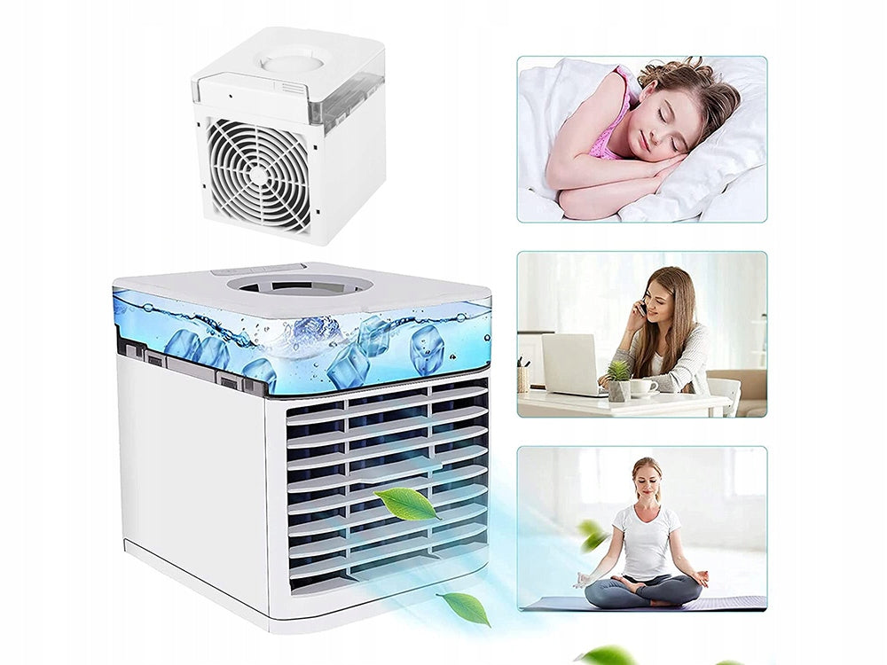 Portable mini air conditioner arctic air cooler RGB LED 0,5L Batteries included no