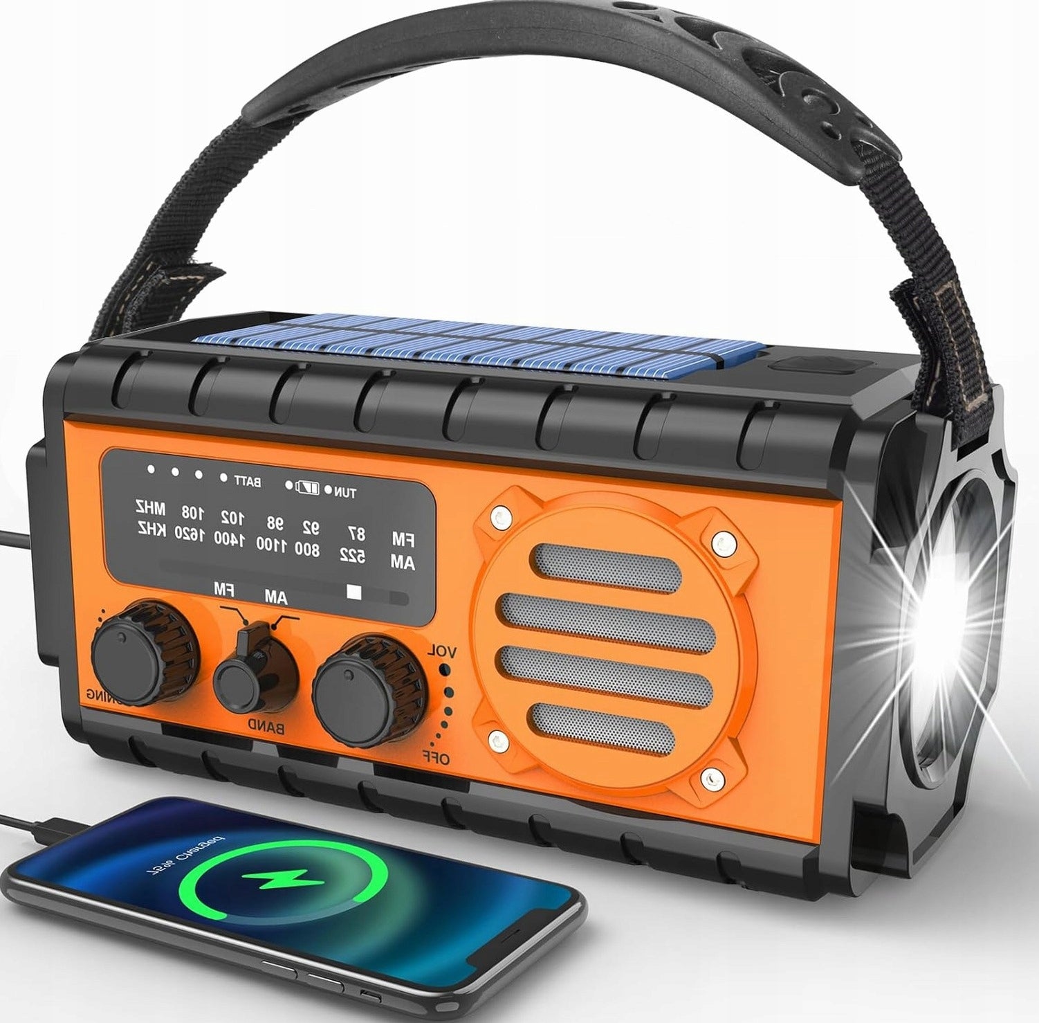 Portable radio 20000mah solar crank dynamo am fm emergency