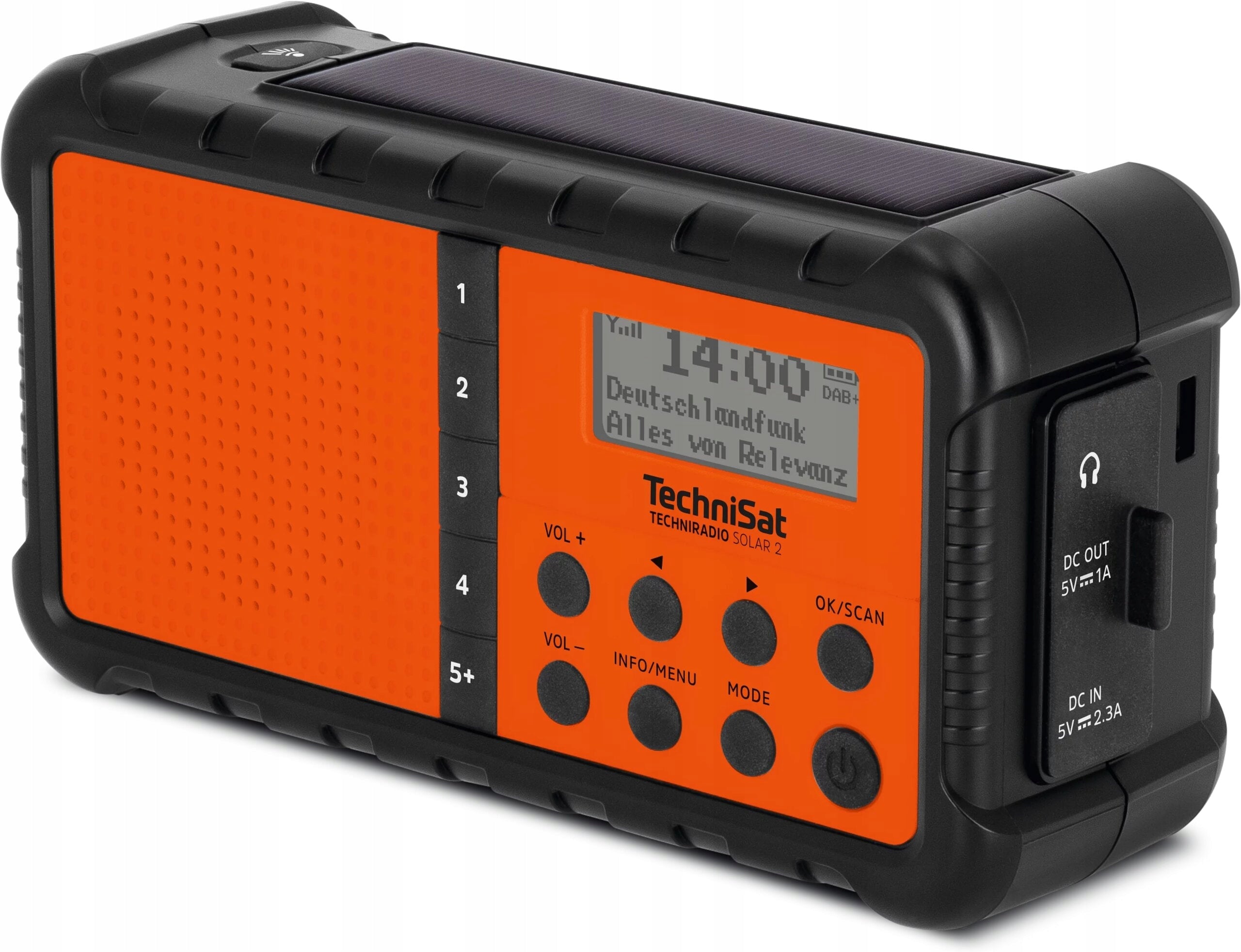 Portable radio TechniSat TECHNIRADIO SOLAR 2 DAB+ FM Crank Solar IPX4 Manufacturer code 0000/3996