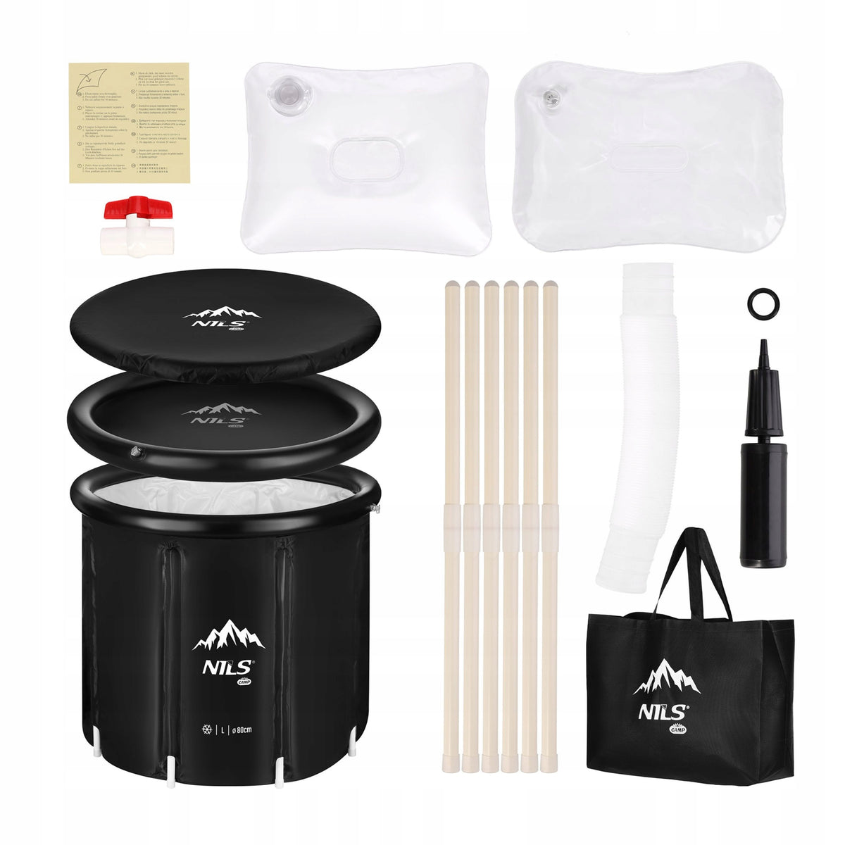 Portable walrus tub, ice bath barrel 392l large 80cm