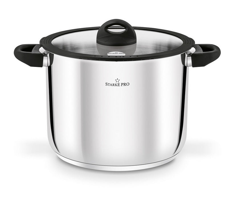 Pot 10,5 L, stainless steel with lid high, Strake Pro, Sante,