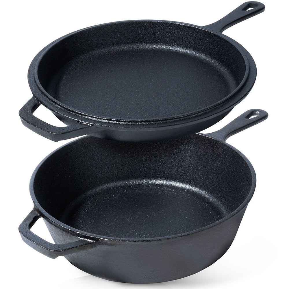 Pot CAST IRON saucepan pan frying pan 2in1
