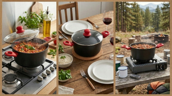 Pot Florina Mars 24 cm 4,3L aluminium black non-stick Brand Florina