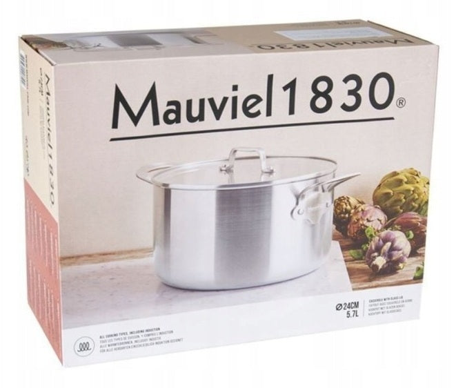 Pot Mauviel 1830 with lid 24 cm / 5,7 l CAN BE USED IN THE OVEN