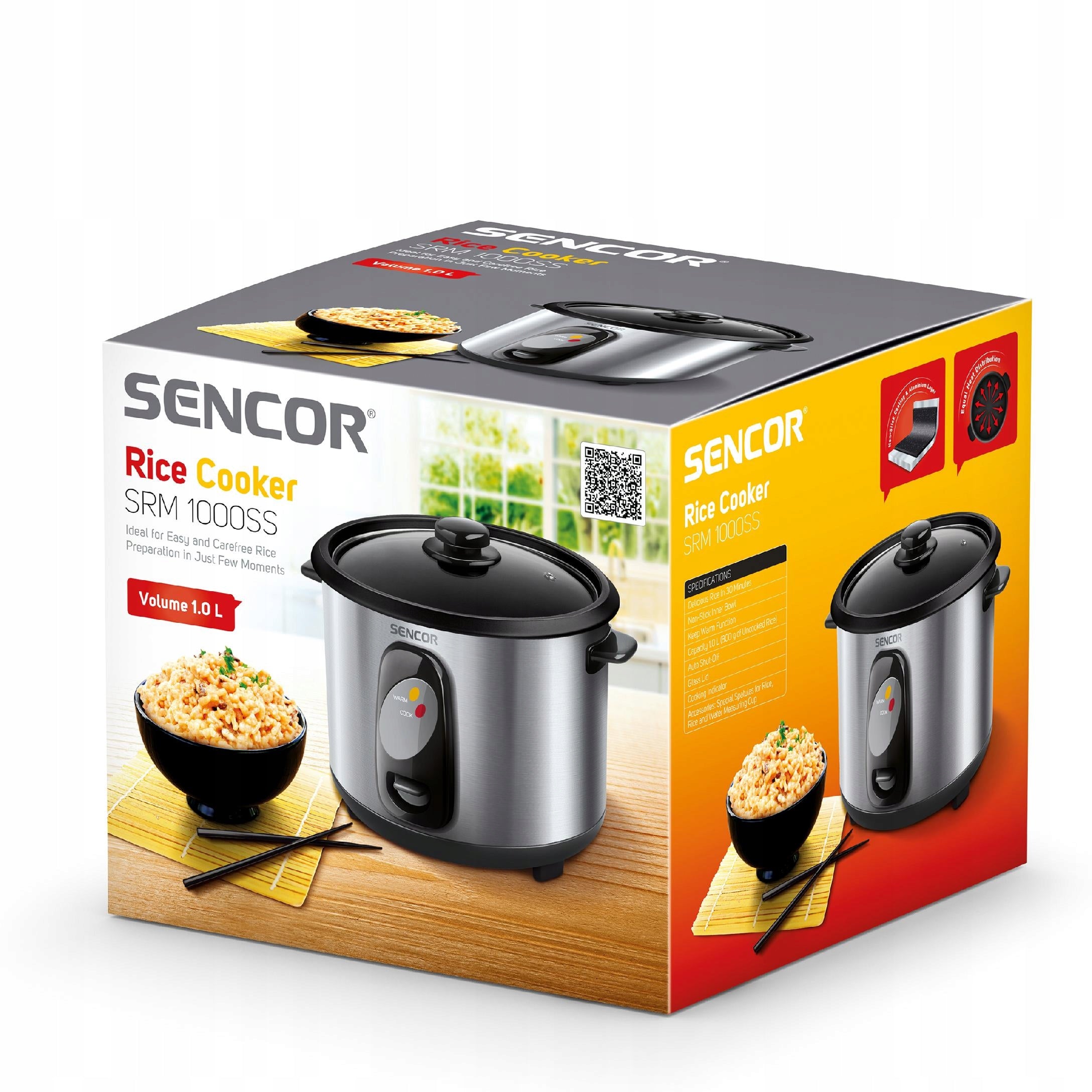 Pot for cooking rice vegetables RICE COOKER 1L SENCOR SRM 1000SS 400W Manufacturer code SRM 1000SS