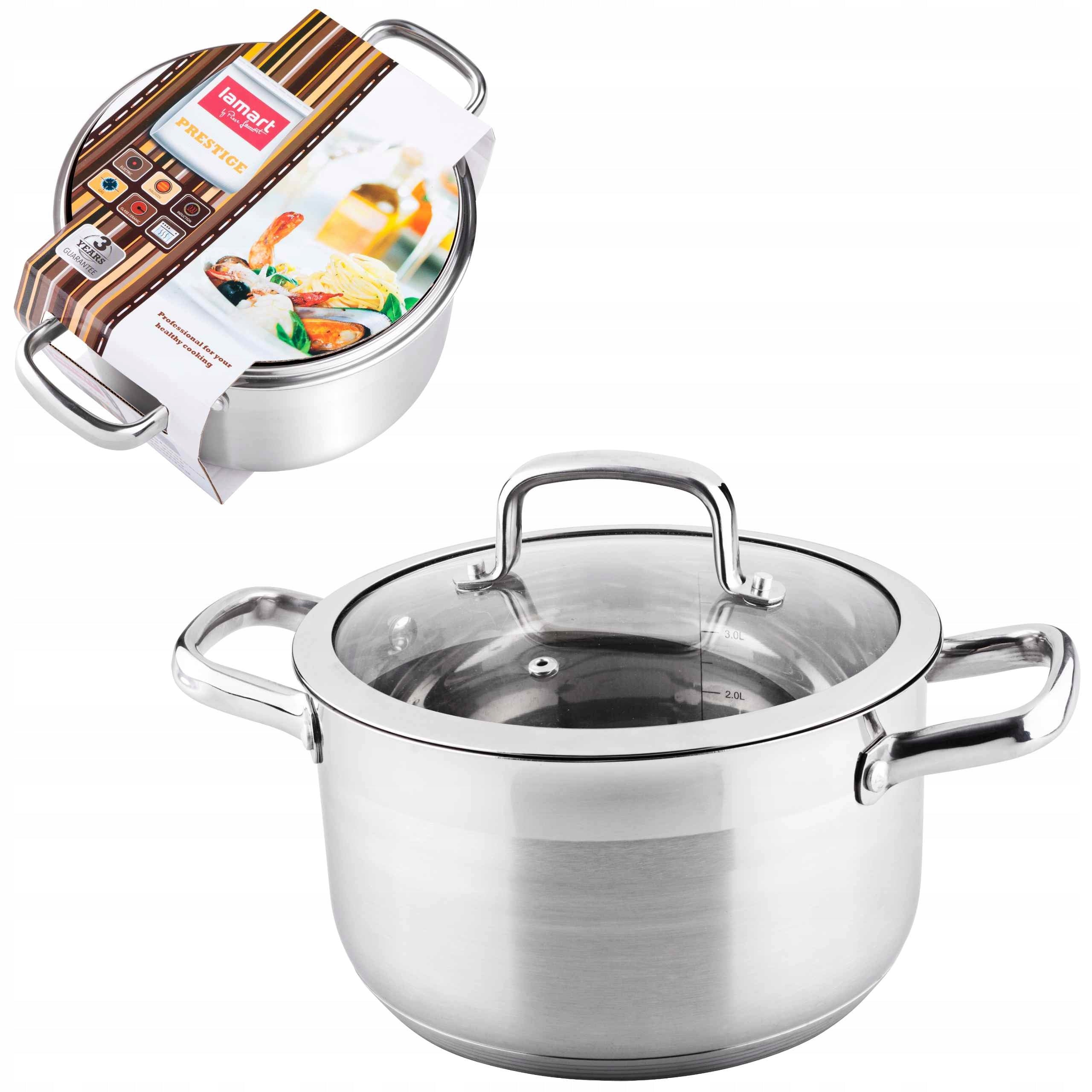 Pot with Lid Gas Induction Lamart PRESTIGE LTSS2011 3,5L Stainless Steel EAN (GTIN) 8590669118816